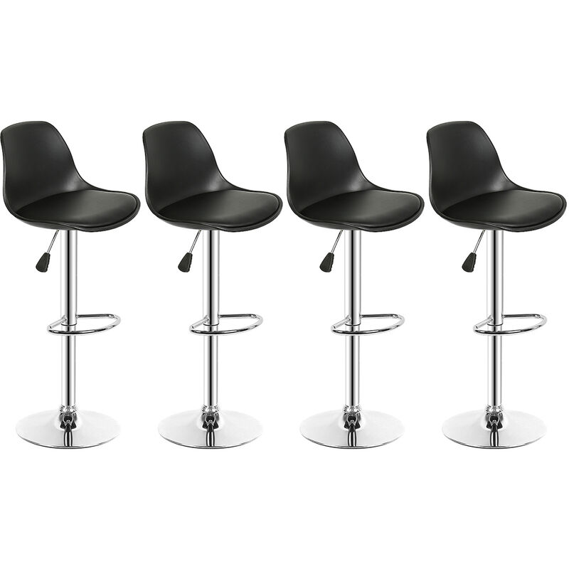 foto del prodotto haloyo set di 4 sgabelli da bar, sgabello alto da bar, sedia da cucina, altezza regolabile, girevole a 360 , nero