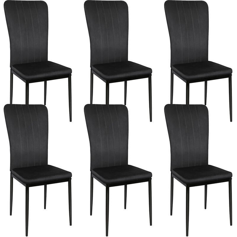 foto del prodotto haloyo set di 6 sedie da cucina moderno con schienale alto,portata fino a 120 kg,velluto,nero