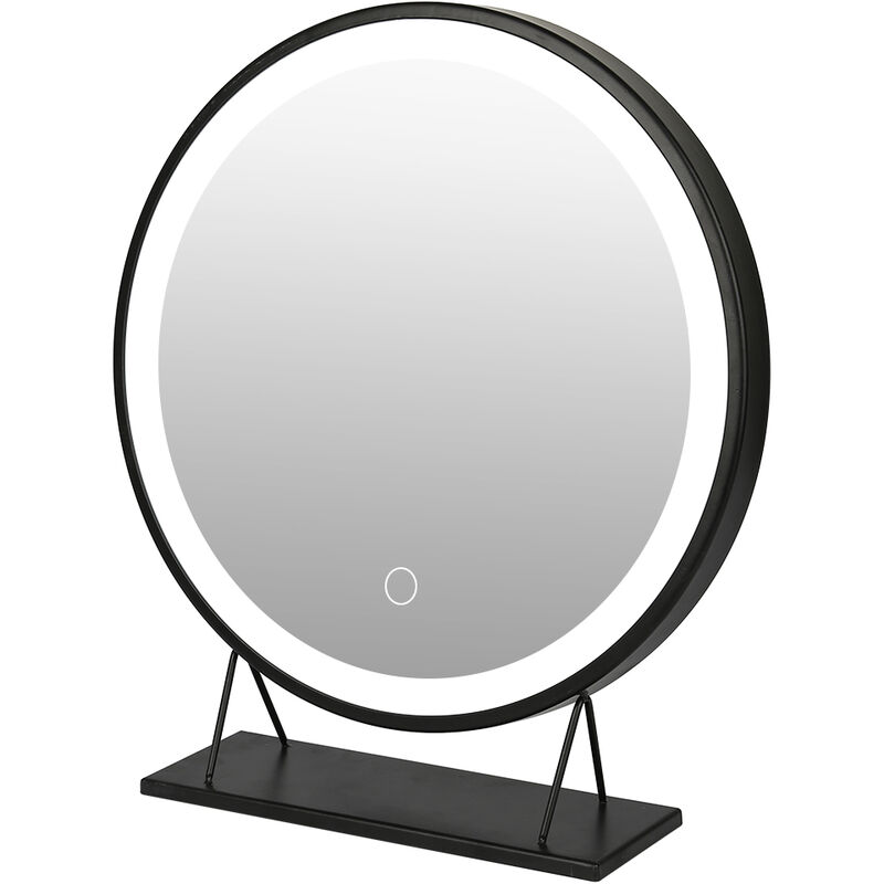 foto del prodotto haloyo specchio cosmetico rotondo, specchio per il trucco luminoso, 40 40 cm, 6500 k, bianco freddo