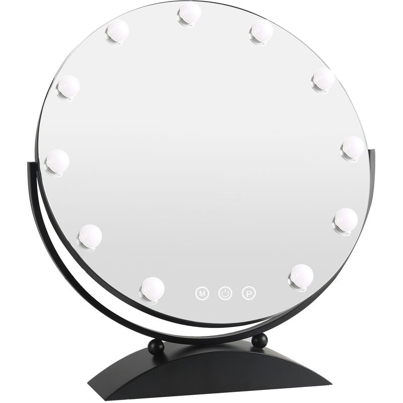foto del prodotto haloyo specchio da bagno da parete hollywood da trucco con luci singola led illuminazione con 11 lampadina, dimmerabile, touch, specchio per il