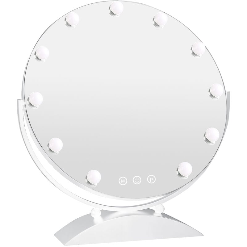 foto del prodotto haloyo specchio da bagno da parete hollywood da trucco con luci singola led illuminazione con 11 lampadina, dimmerabile, touch, specchio per il
