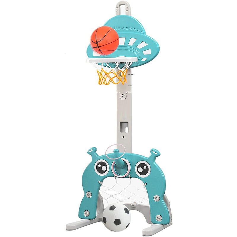 foto del prodotto haloyo supporto per canestro da basket supporto da basket 55 58 146 cm regolabile in altezza basket calcio azzurro