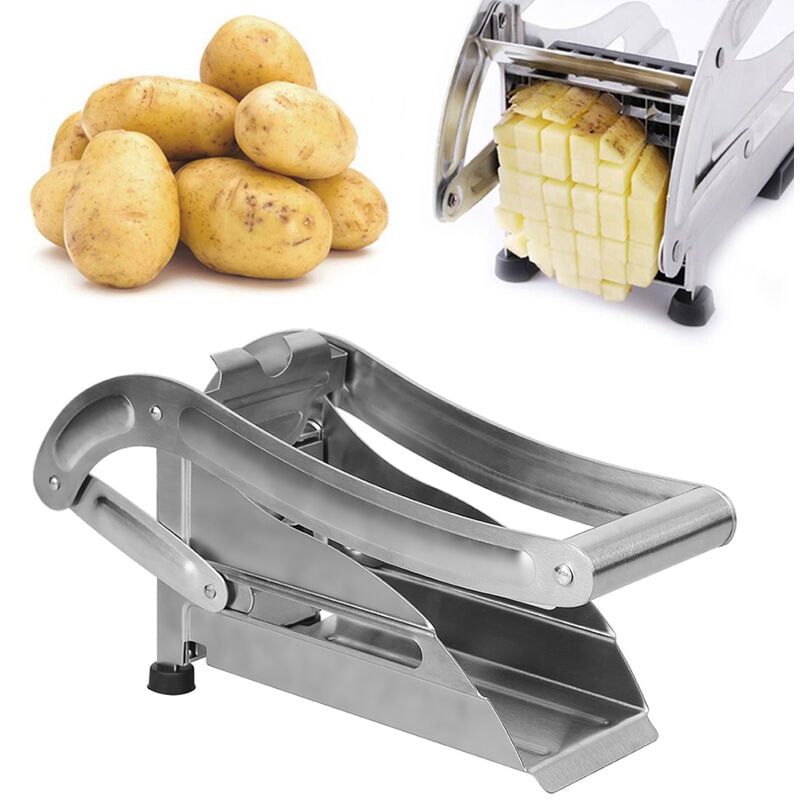 foto del prodotto haloyo taglierina per patatine fritte professionale in acciaio inossidabile per uso domestico, taglierina manuale per patatine fritte, affettatrice