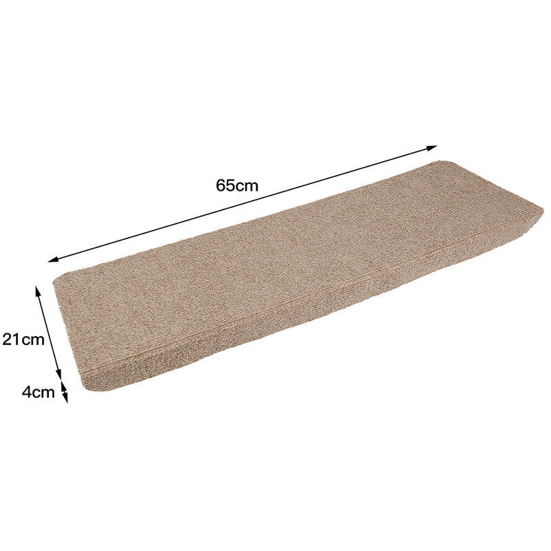 foto del prodotto haloyo tappetini scale tessuto agugliato 15 pz 65x25 cm marrone