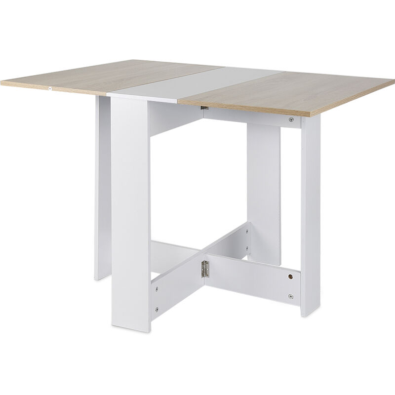 foto del prodotto haloyo tavolo da pranzo,tavolo cucina pieghevole portatile, soggiorno, sala da pranzo,103x76x73.4cm bianco colore rovere