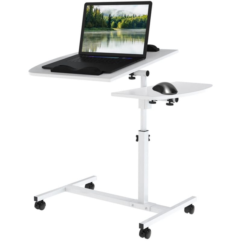foto del prodotto haloyo tavolo per computer con ruote, tavolo sopraletto, scrivania regolabile in altezza, per computer, assistenza medica, caff , 60x40x61,5 96,5