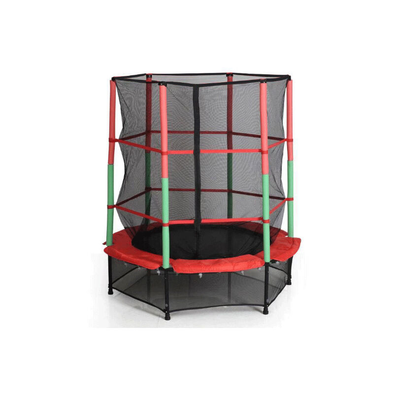 foto del prodotto haloyo trampolino da giardino per bambini, trampolino elastico 140 cm con rete di sicurezza, diametro rete di protezione