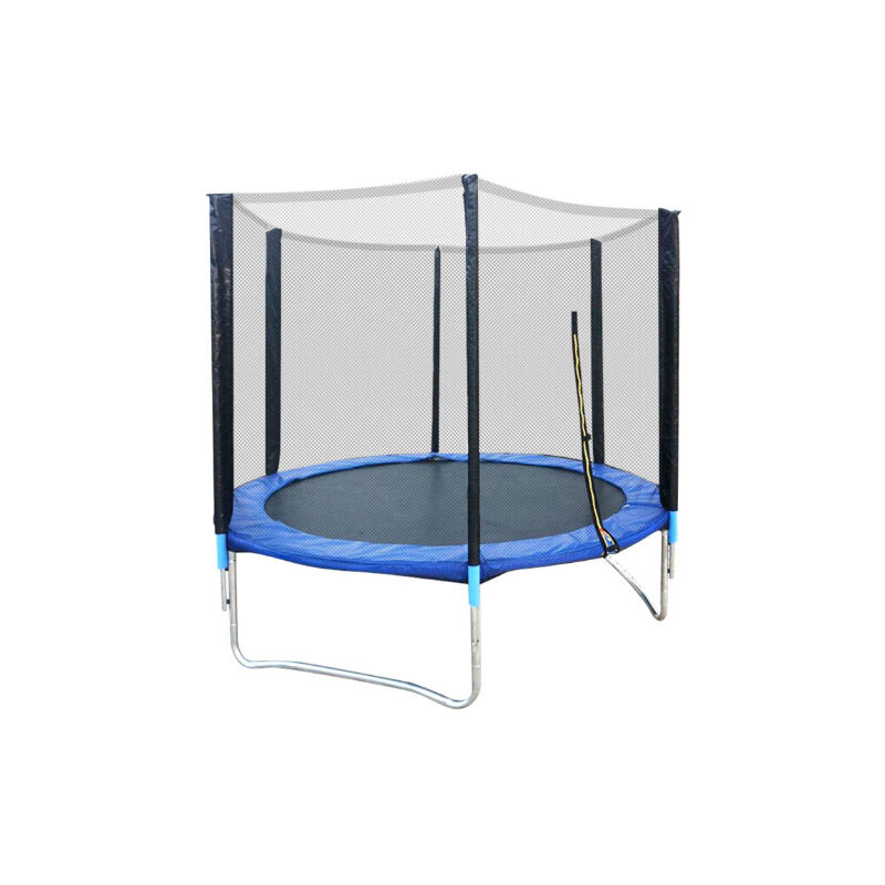 foto del prodotto haloyo trampolino da giardino per bambini, trampolino elastico con rete di sicurezza, diametro 183 cm, rete di protezione blu