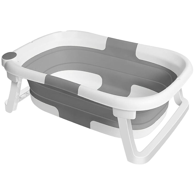 foto del prodotto haloyo vasca bagno pieghevole neonati ,vasca per bambini portatile multiuso,vasca neonato bagnetto,per bambini da 0 a 24 mesi,63 x 43 x 20cm,grigio