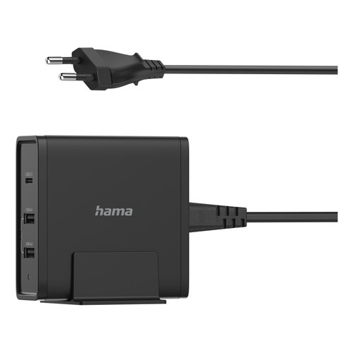 foto del prodotto hama 00200017 caricabatterie per dispositivi mobili smartphone, tablet, universale nero ac ricarica rapida interno