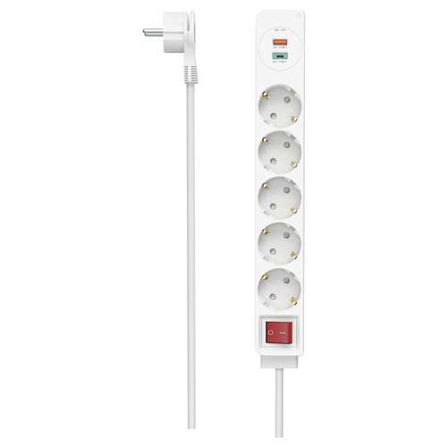 foto del prodotto hama 00223186 prolunghe e multiple 1,4 m 5 presa e ac interno bianco
