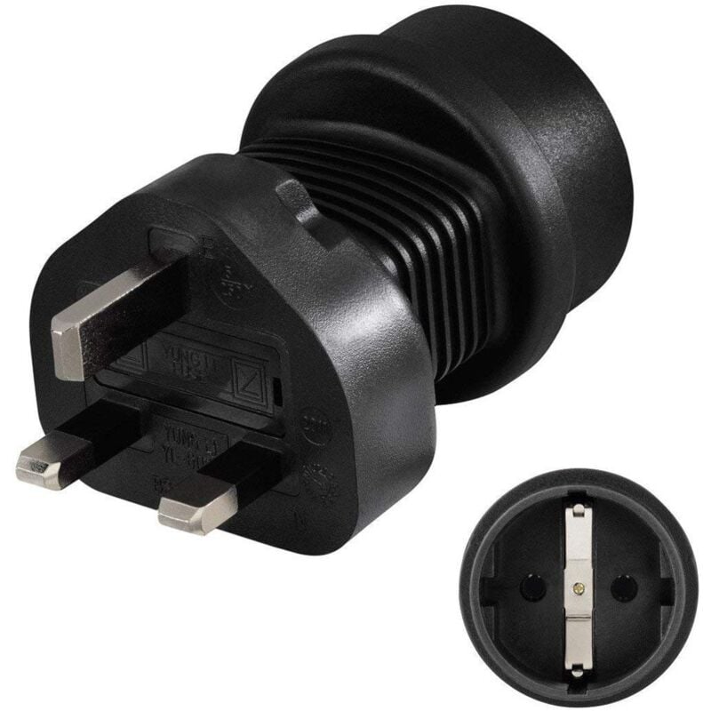 foto del prodotto hama 108881 adattatore per presa di corrente tipo g uk tipo f nero