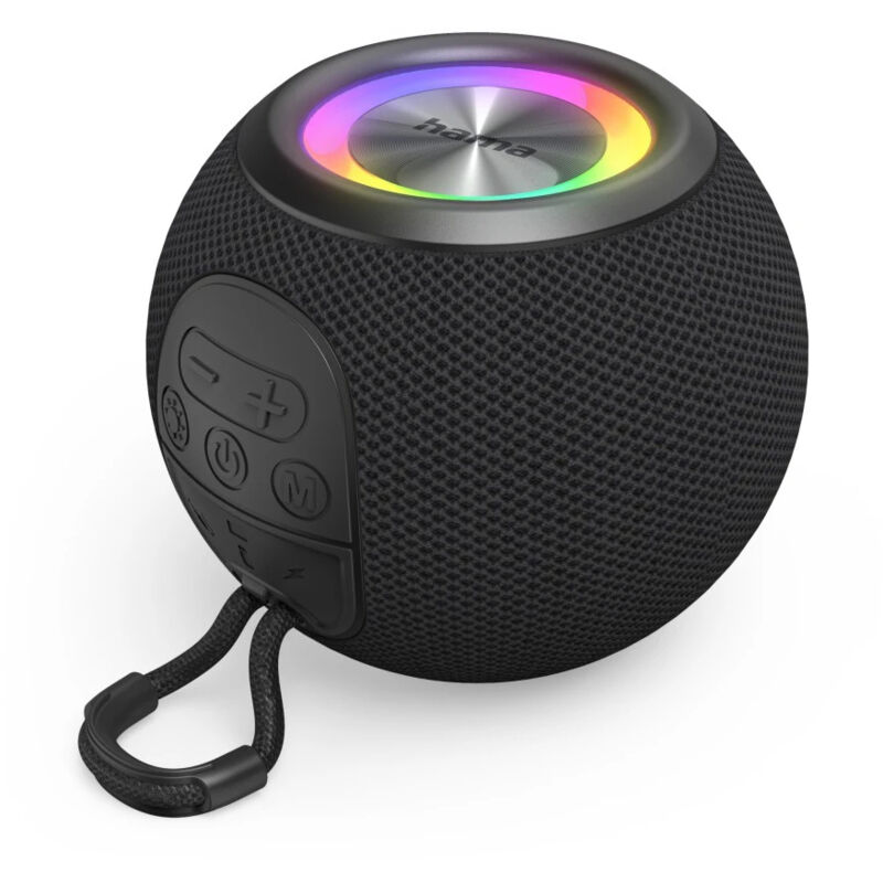 foto del prodotto hama bluetooth speaker ball shape altoparlante, 5 modalit di luce, 5 w, colore nero