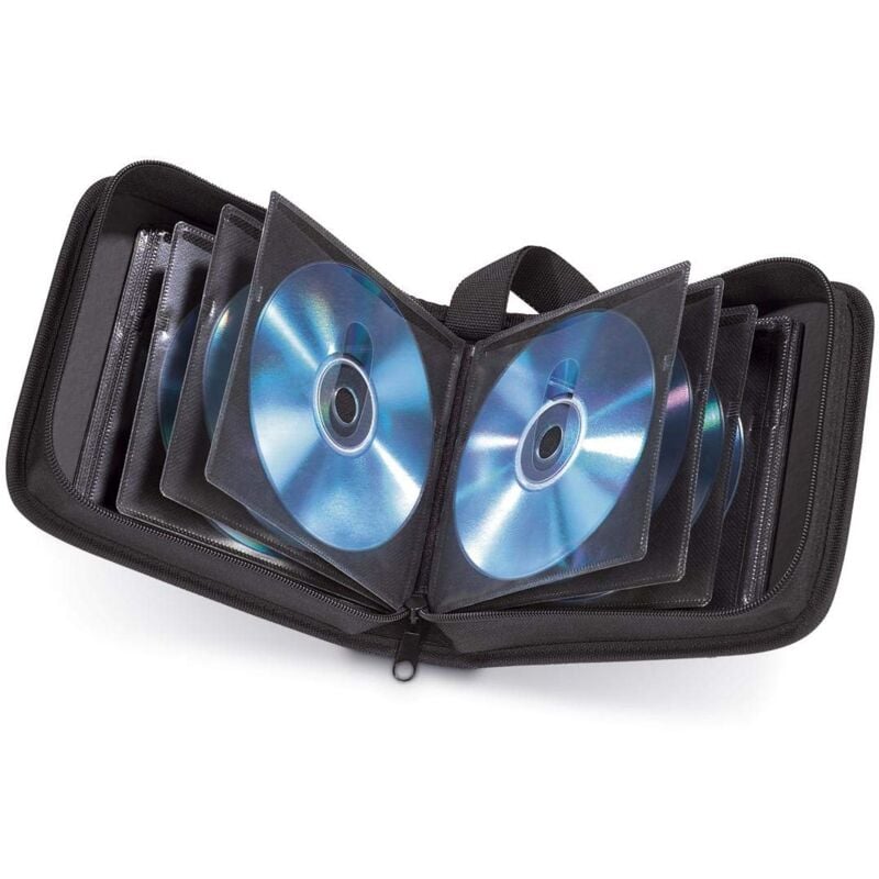 foto del prodotto hama borsa cd wallet per 20 cd dvd br, nero