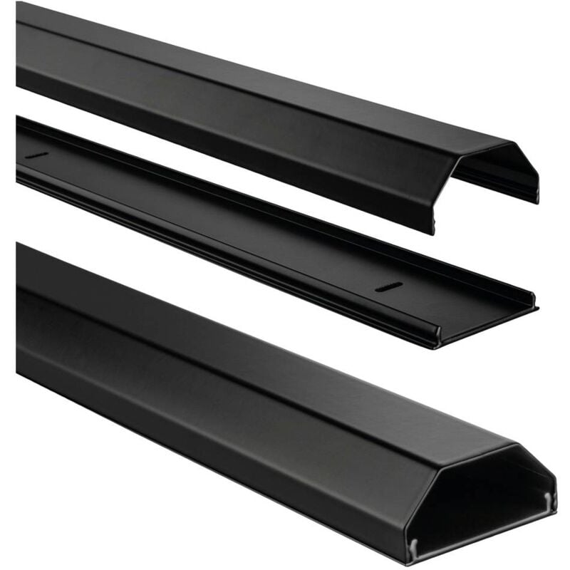 foto del prodotto hama canalina passacavi alluminio nero rigido l x l x a 1100 x 50 x 26 mm 1 pz. 00220987