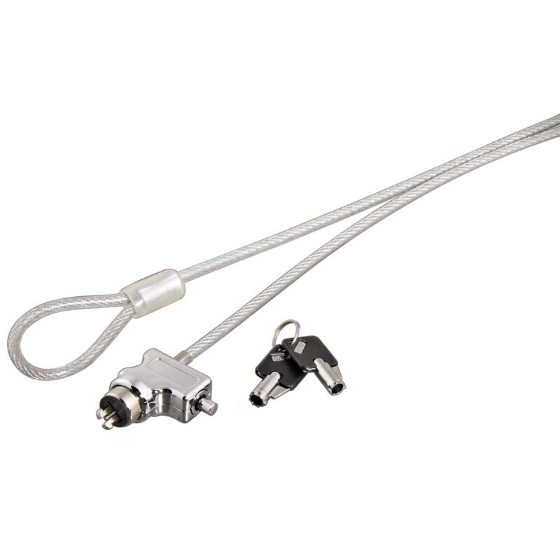 foto del prodotto hama - cavo di sicurezza per notebook con chiusura a chiave, 1.8 m, grigio