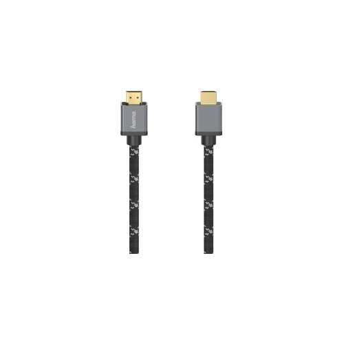 foto del prodotto hama cavo hdmi ultra hd 8k, high speed with ethernet, 3 metri, 120 mhz, connettori dorati, spine in metallo