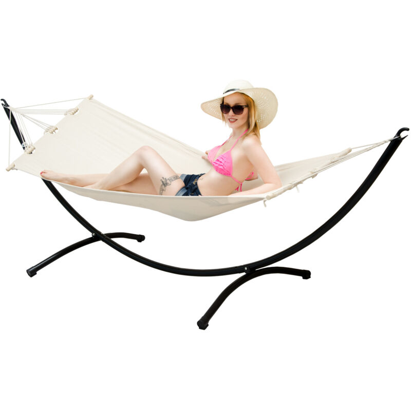 foto del prodotto hamaca de jard n con soporte 300x100cm tumbona con estructura met lica