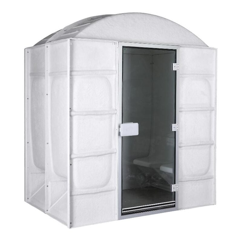 foto del prodotto hammam dritto iliade 4 posti con sedute ergonomiche, pannello di controllo esterno e sonda della temperatura l 190 x l 130 x h 225 cm