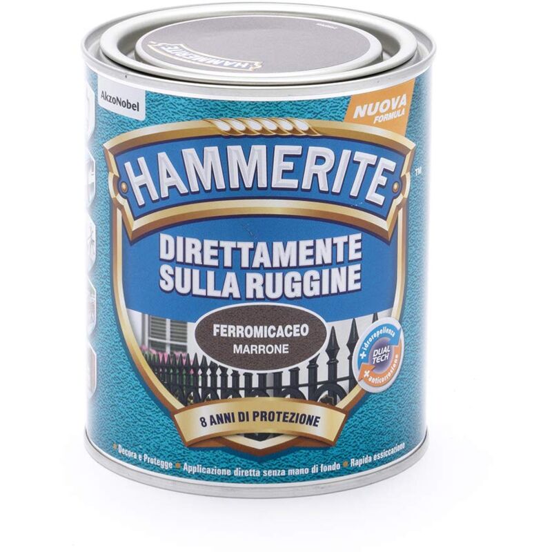 foto del prodotto hammerite direttamente sulla ruggine ferromicaceo marrone 0.75 l