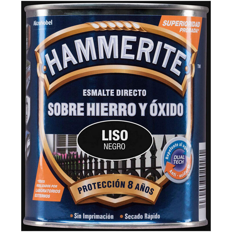 foto del prodotto hammerite smalto antiossidante 5093791 nero 750 ml luminoso