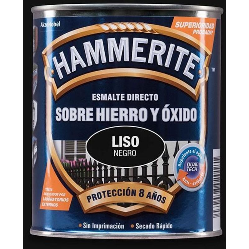 foto del prodotto hammerite - smalto metallizzato lucido liscio nero 0,750 l 5093791