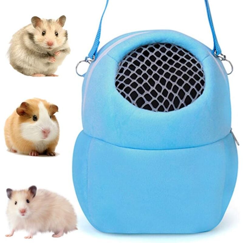 foto del prodotto hamster carrier, pet carrier, for warm sleeping hanging bag for small pets hedgehog sugar glider squirrel rabbit m, blue 