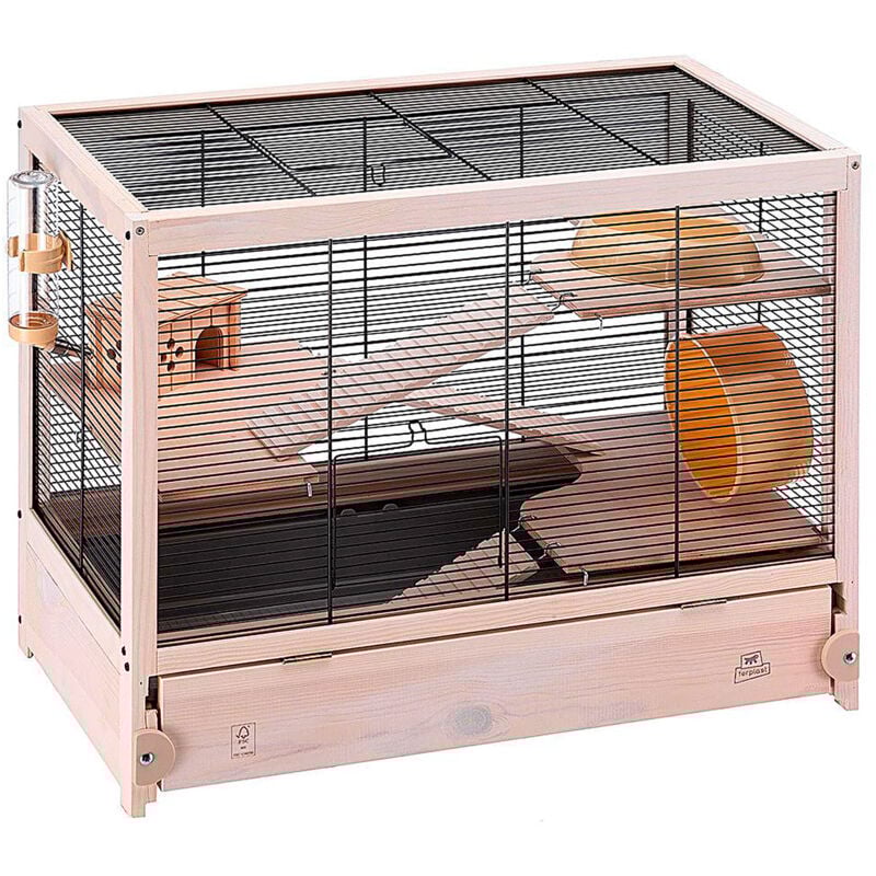 foto del prodotto hamsterville gabbia in legno fsc per criceti e topolini. variante hamsterville misure 60 x 34 x h 49 cm ferplast