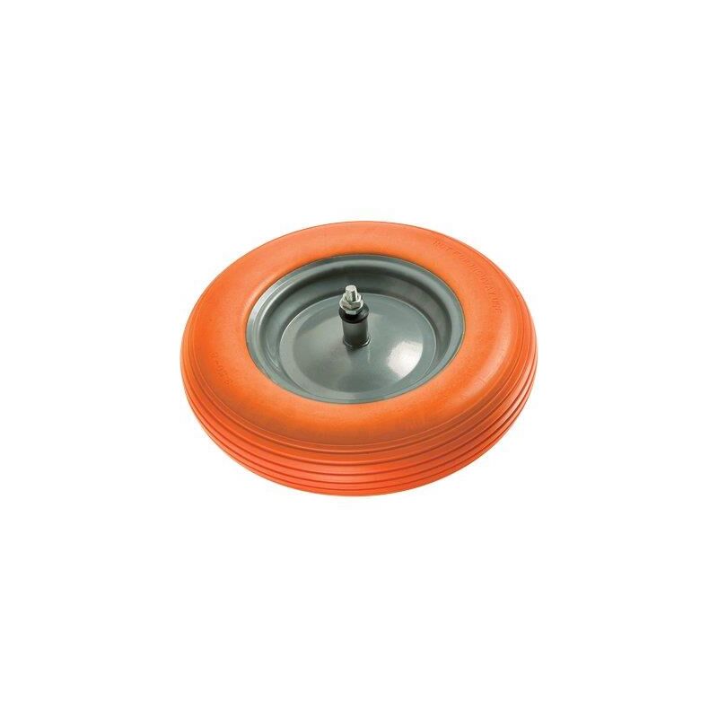 foto del prodotto hand ruota pu antiforo x carriola mm 370x80 disco metallo mozzo mm 170 asse