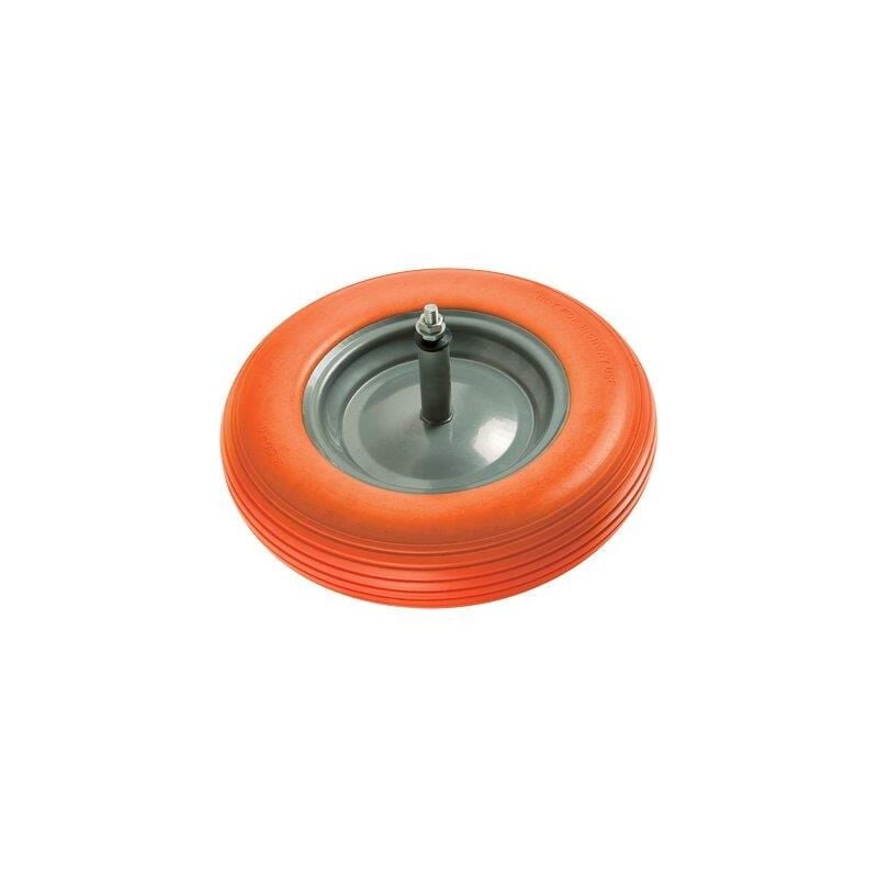 foto del prodotto hand ruota pu antiforo x carriola mm 370x80 disco metallo mozzo mm 260 asse