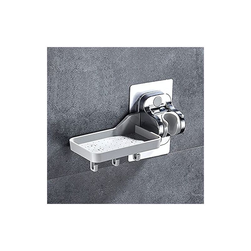 foto del prodotto hand shower holder no drilling shower head holder strong adhesive handheld shower holder adjustable angle multifunctional 
