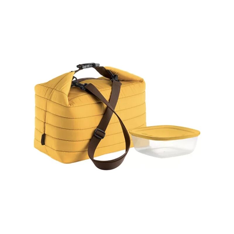 foto del prodotto handy borsa termica grande con tracolla e contenitore ermetico giallo guzzini