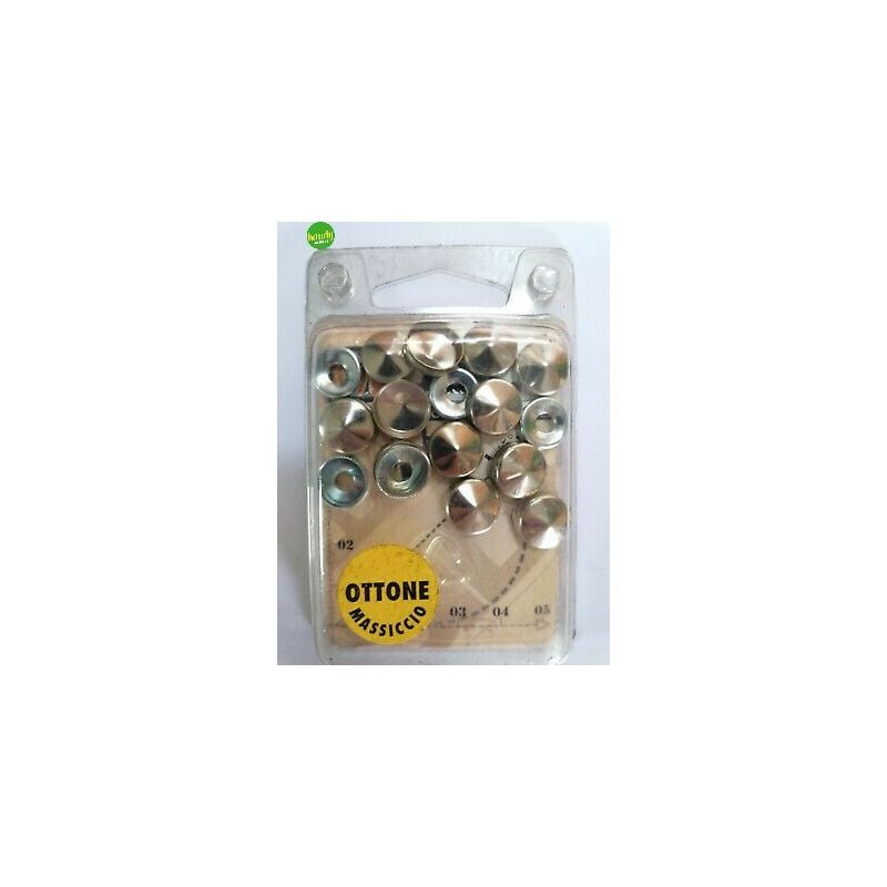 foto del prodotto handyfaidate borchie 14 mm handy copriviti bombate ottone nichelato 12 pezzi