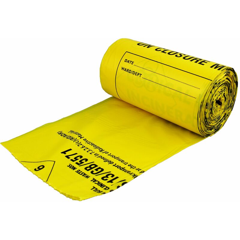 foto del prodotto hanfare cx50 cwmd3 rifiuti sack roll, medium duty, 30 l 5 kg, giallo confezione da 50 