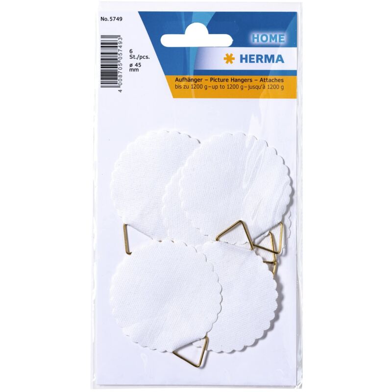 foto del prodotto hangers 45mm water soluble gummed 6 pcs. etichetta autoadesiva 6 pezzo i herma