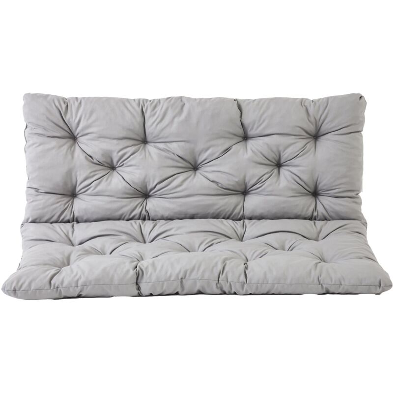 foto del prodotto hanko cuscino imbottito con schienale per panca da giardino da 3 posti, grigio, 150 x 98 x 8 cm ambientehome