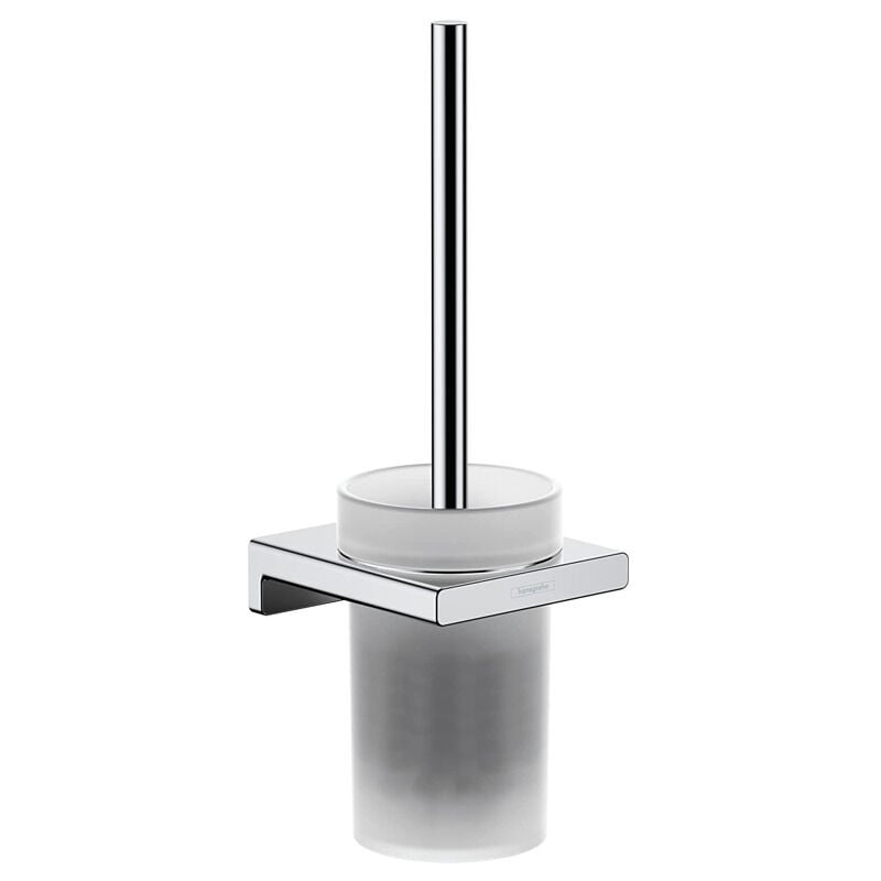 foto del prodotto hansgrohe addstoris portascopino a parete in vetro opaco, incluso spazzolino, cromo 41752000 