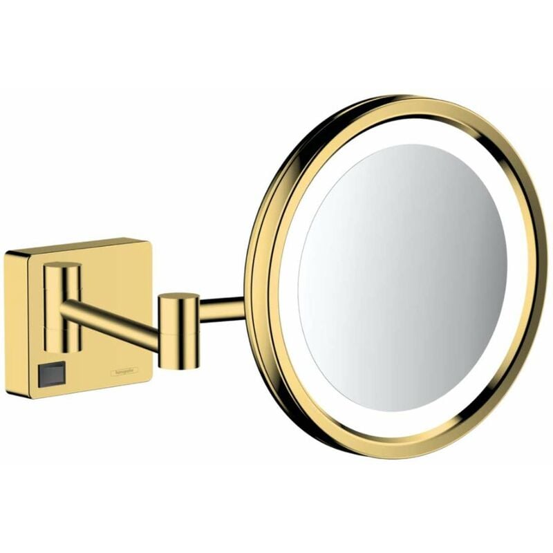 foto del prodotto hansgrohe addstoris specchietto cosmetico a parete con illuminazione led, color oro lucido 41790990
