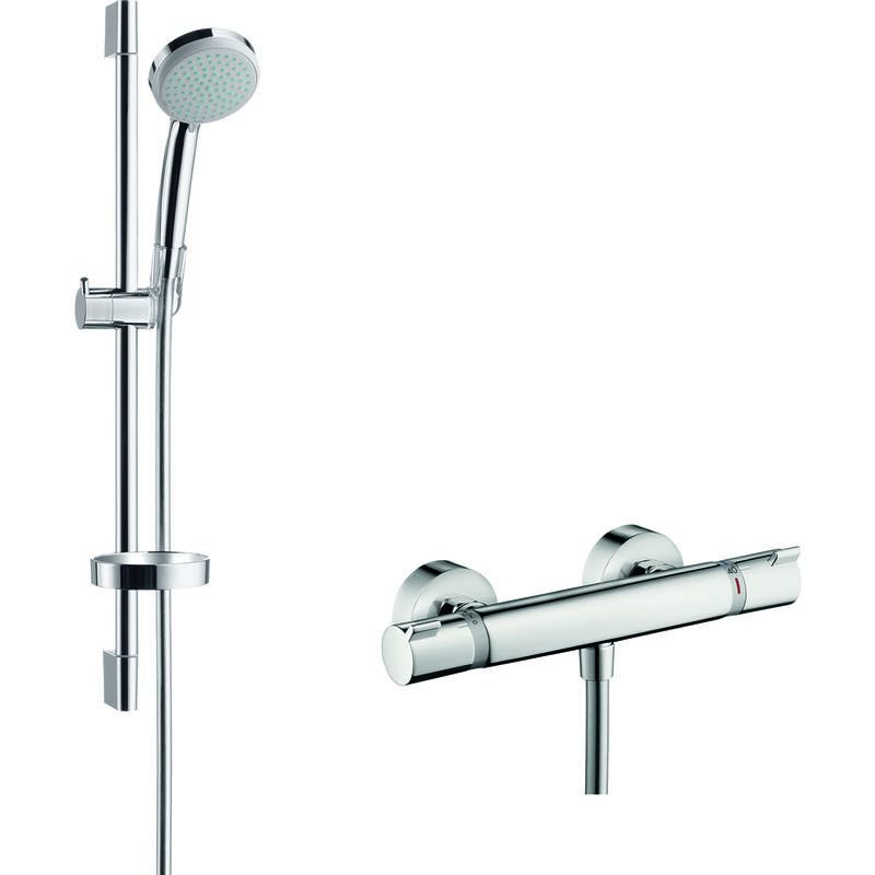 foto del prodotto hansgrohe croma 100 set doccia termostatico vario, 3 getti, cromato 27034000