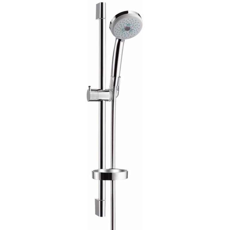foto del prodotto hansgrohe croma 100 set soffione multi, 3 getti, saliscendi e tubo flessibile, cromato 27775000