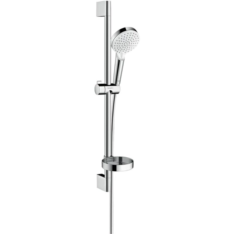 foto del prodotto hansgrohe crometta vario con asta unica croma 65 cm e portasapone bianco cromo 26553400