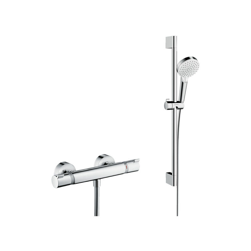 foto del prodotto hansgrohe ecostat comfort pack miscelatore termostatico per doccia set doccia crometta vario con doccetta a 2 getti