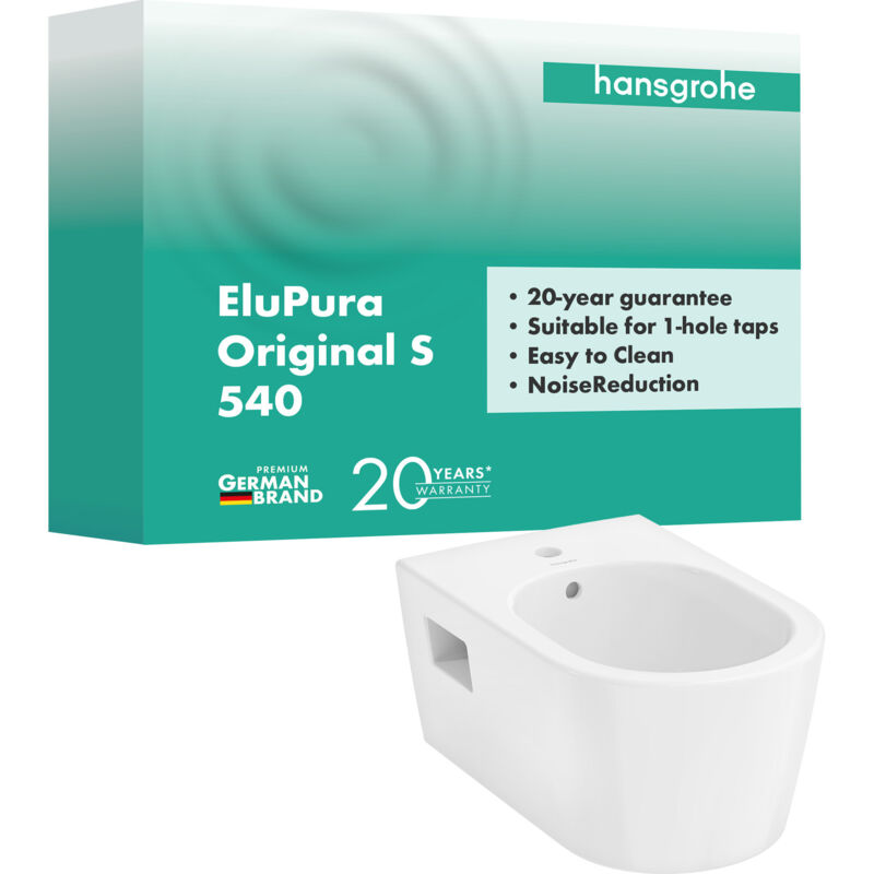 foto del prodotto hansgrohe - elupura original s bidet mural, 1 trou de robinetterie,