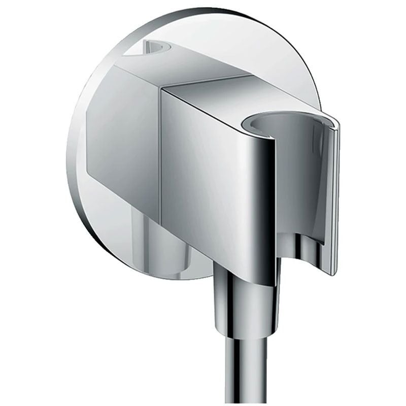 foto del prodotto hansgrohe fixfit uscita a muro s con supporto doccia, finitura cromo 26487000