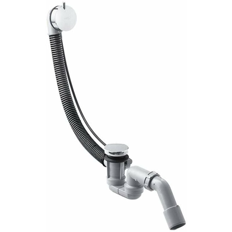 foto del prodotto hansgrohe flexaplus s set di scarico e troppopieno completo con componenti esterni per vasche da bagno normali, cromato 58150000