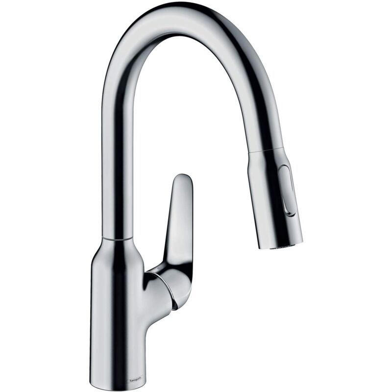foto del prodotto hansgrohe focus m42 miscelatore cucina monocomando 180, doccetta estraibile, 2 getti, cromo, 71801000