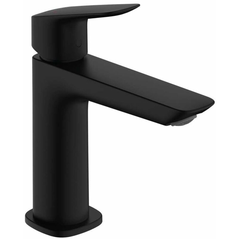 foto del prodotto hansgrohe logis miscelatore da lavabo, con sistema di scarico push open, ecosmart, nero opaco 71252670