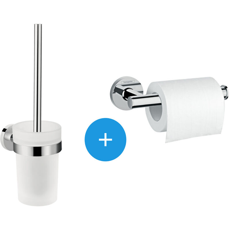 foto del prodotto hansgrohe logis universal confezione portarotolo di ricambio scopino, cromo 41722000 duologis3 