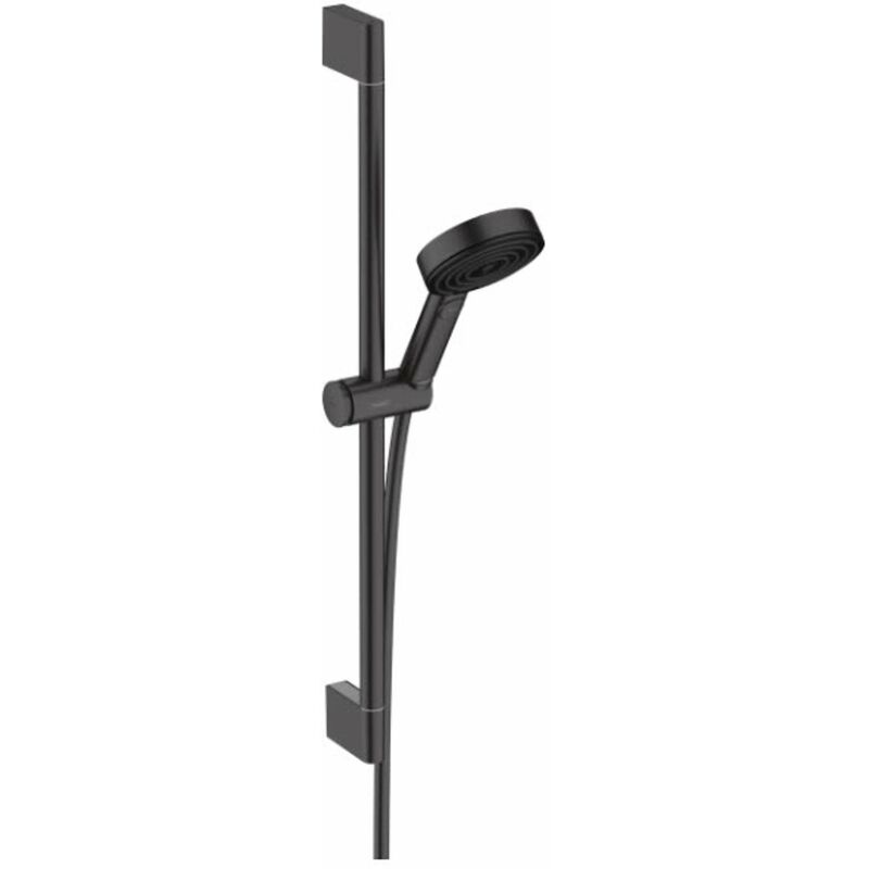 foto del prodotto hansgrohe pulsify select set doccetta, 3 getti, asta saliscendi 67 cm e flessibile, nero opaco 24160670