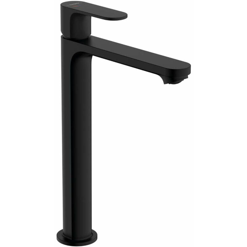 foto del prodotto hansgrohe rebris s miscelatore per lavabo da appoggio, con sistema di scarico, coolstart, nero opaco 72580670